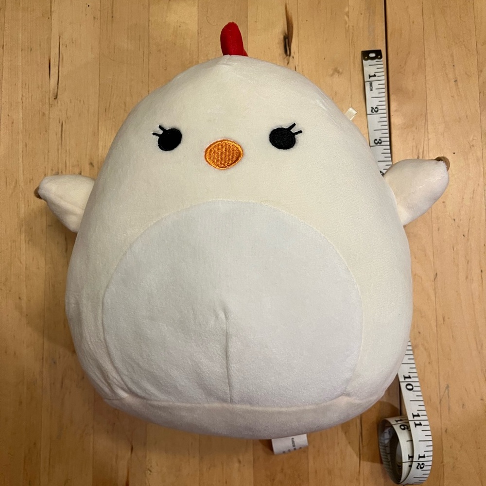 Squishmallows White and Red Chicken Plush